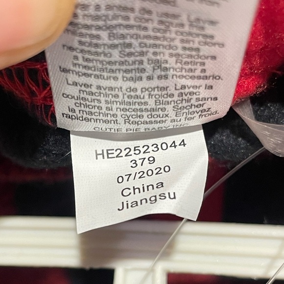 Chick Pea Infants 3 Piece Christmas Set 6-9 Months Bear Buffalo Plaid Winter - Picture 6 of 8